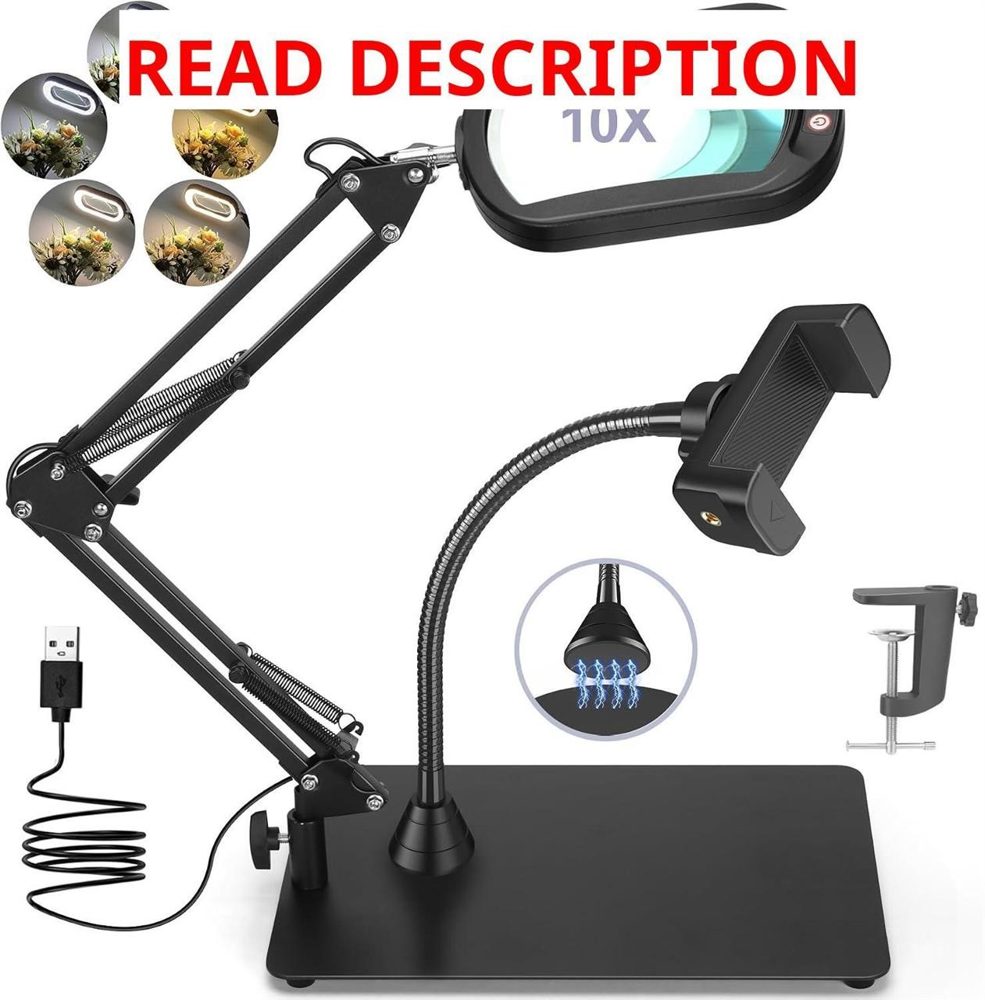 10X Square Magnifying Glass with Light