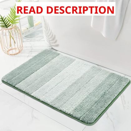 Kmson Ombre Bath Mat Non Slip Green 17x24