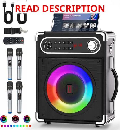 Karaoke Machine w/ 4 Wireless Mics Bluetooth