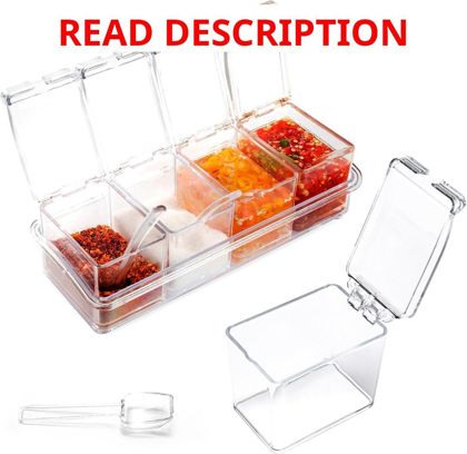 Clear Seasoning Box 4-Piece Spice Rack