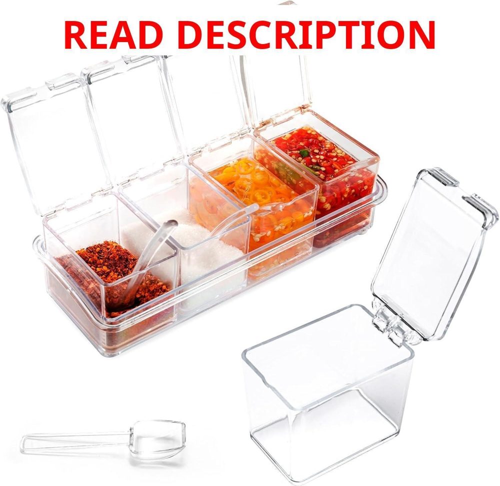 Clear Seasoning Box 4-Piece Spice Rack