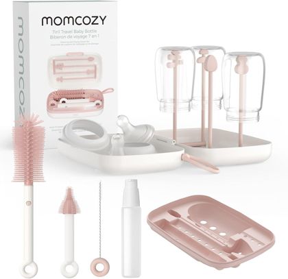 Momcozy 7-in-1 Baby Bottle Cleaner Kit Pink