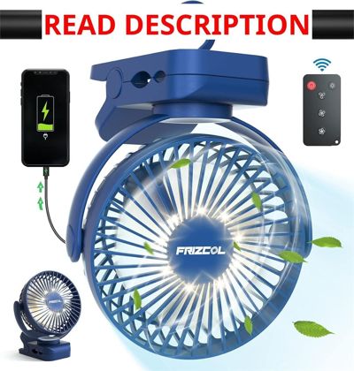Clip-On Fan 65H Portable Desk Fan with LEDs