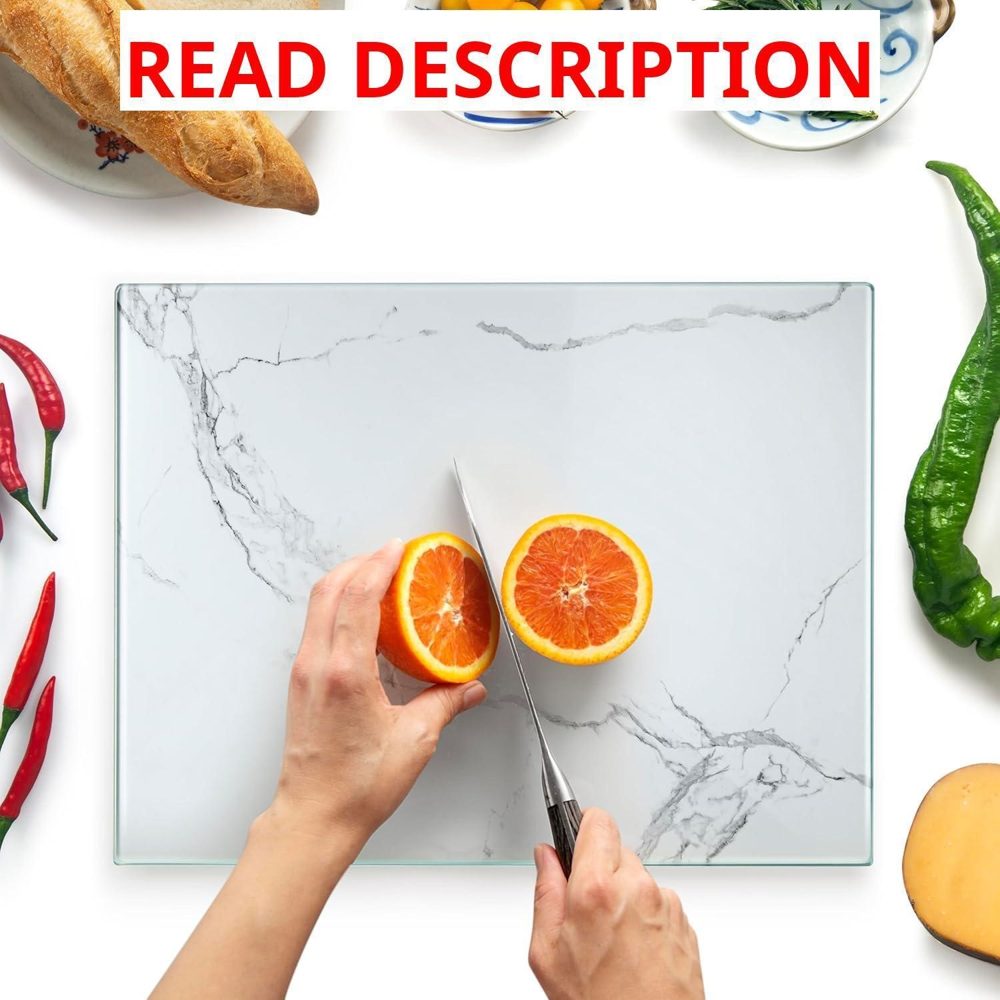 Kitchenville Glass Cutting Board 16x12" White