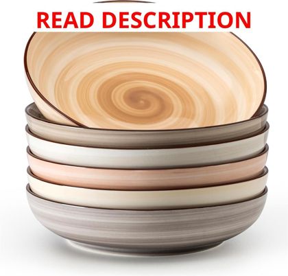 Sweese 6-Pack Ceramic Pasta Bowls 30 oz
