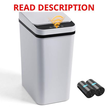 Touchless 2.6 Gal Bathroom Trash Can with Lid