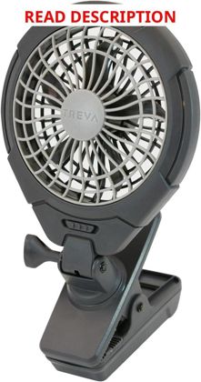 O2COOL Treva 5" Two-Speed USB Clip Fan Gray