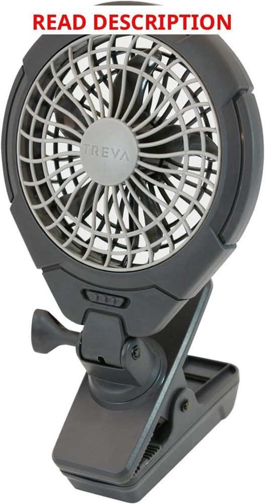 O2COOL Treva 5" Two-Speed USB Clip Fan Gray