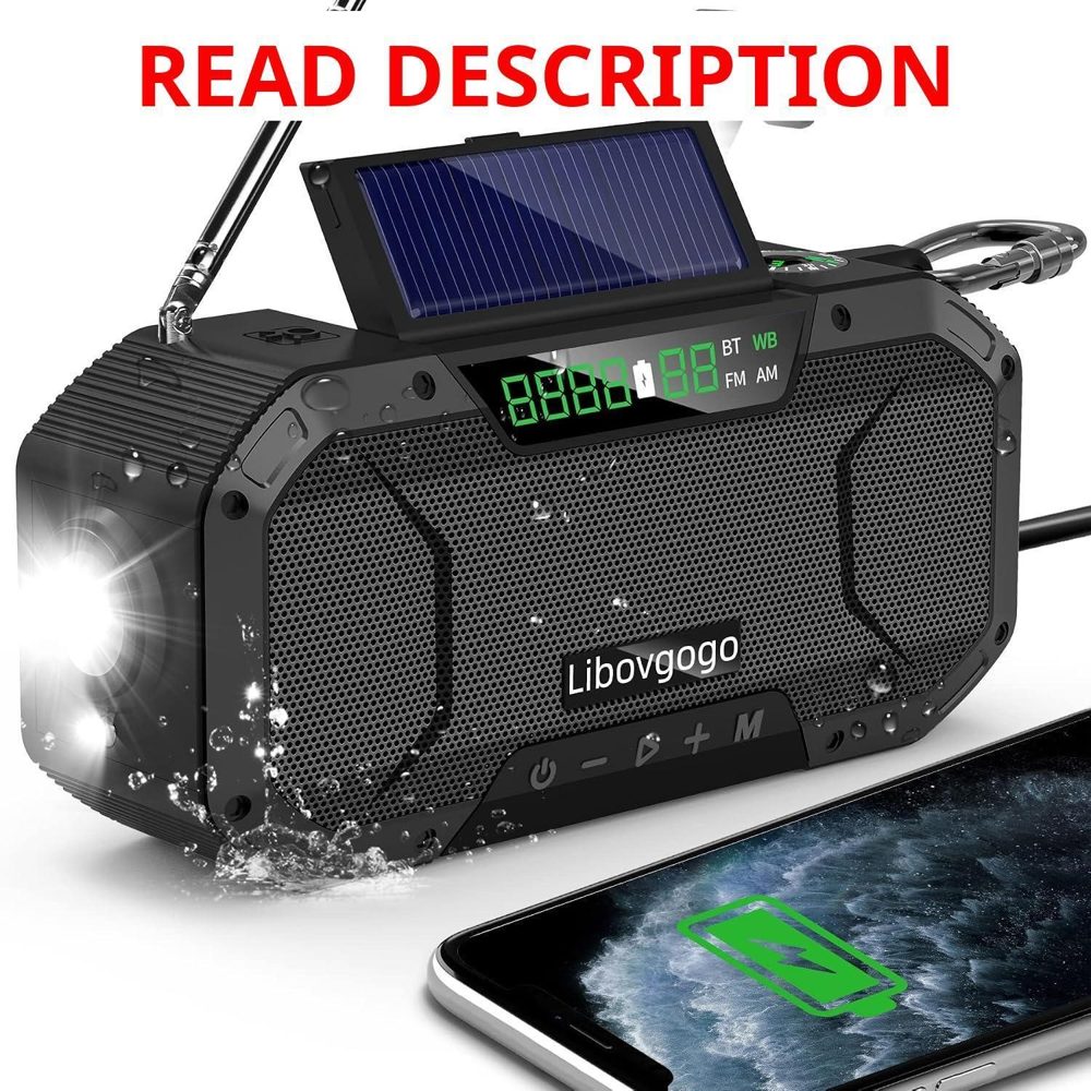 Emergency Radio Waterproof Speaker with Solar
