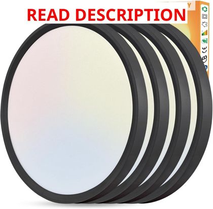 LED Ceiling Light Flush Mount 32W 3480LM Black