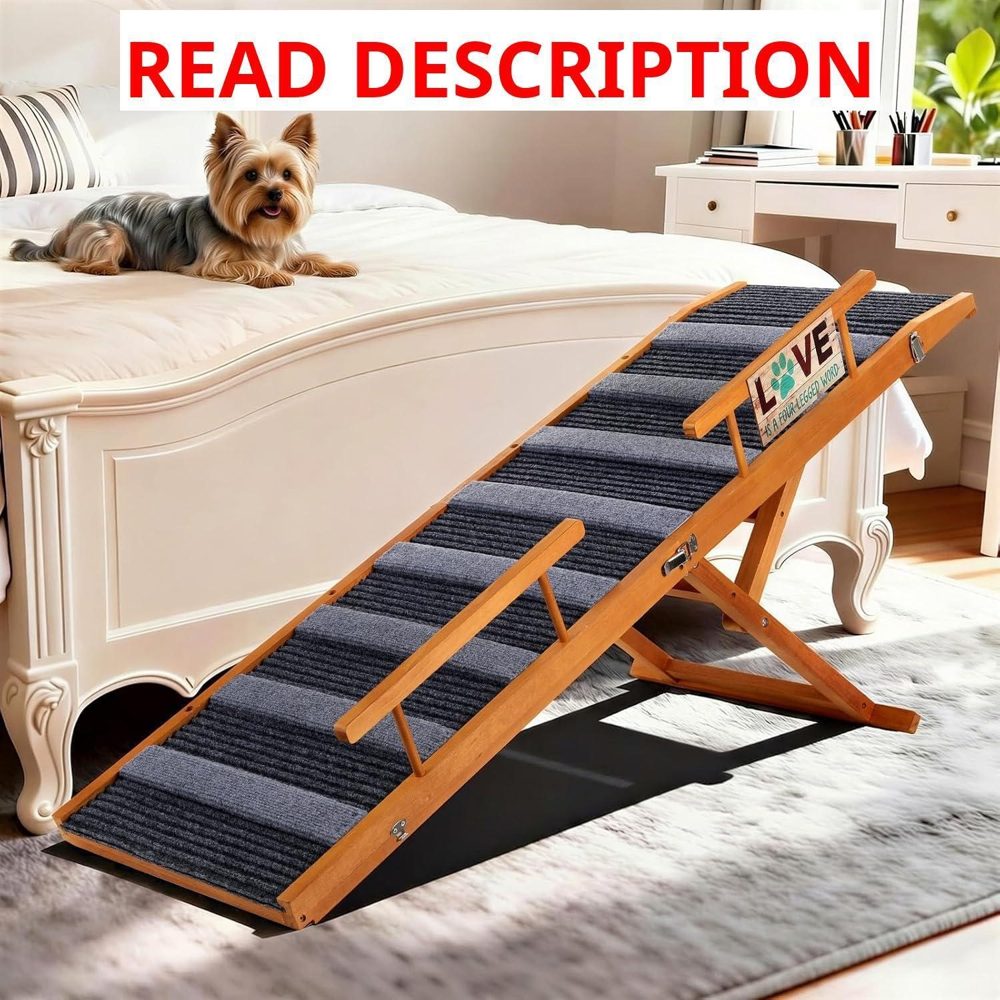Pawaboo 57" Foldable Dog Ramp Walnut