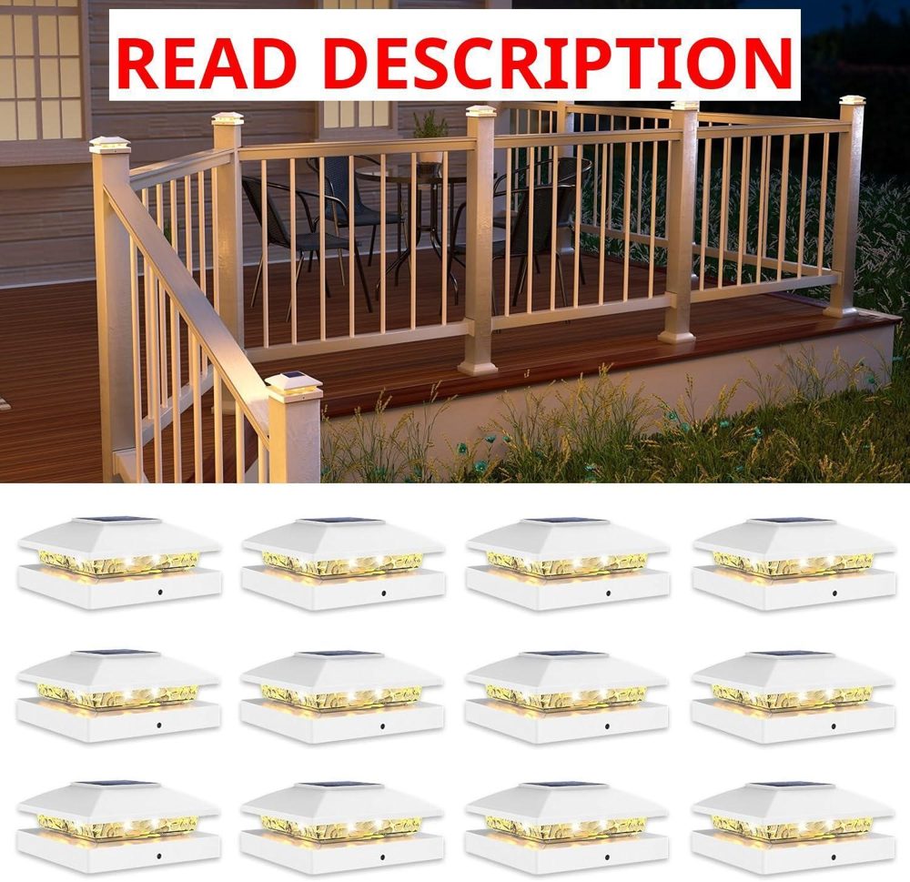 Volisun 4x4 Solar Post Cap Light 12pc White
