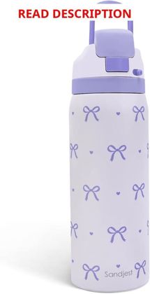 Bow Insulated Stainless Bottle with Straw 32oz