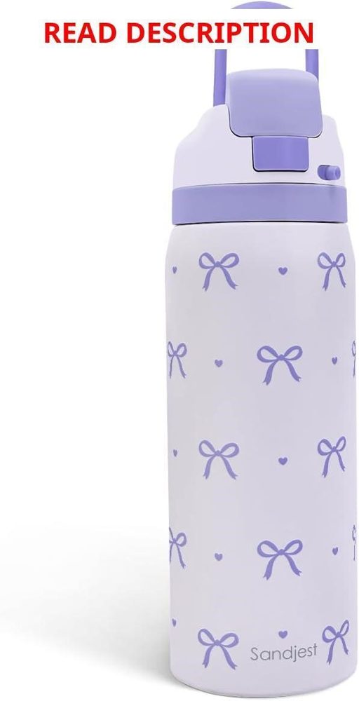 Bow Insulated Stainless Bottle with Straw 32oz
