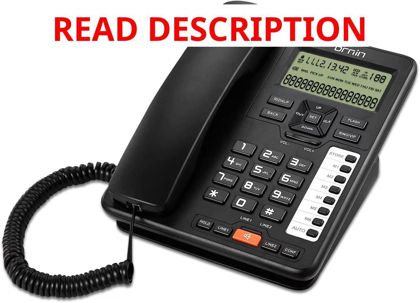 Ornin 2-Line Corded Desk Phone System (Black)