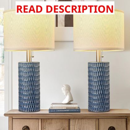 Reaketon Table Lamps Set 2 Ceramic Blue