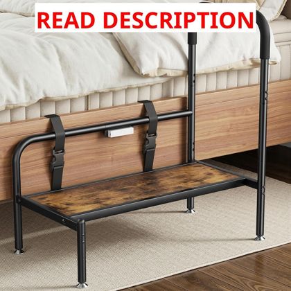 Bed Step Stool for High Beds with LED Light