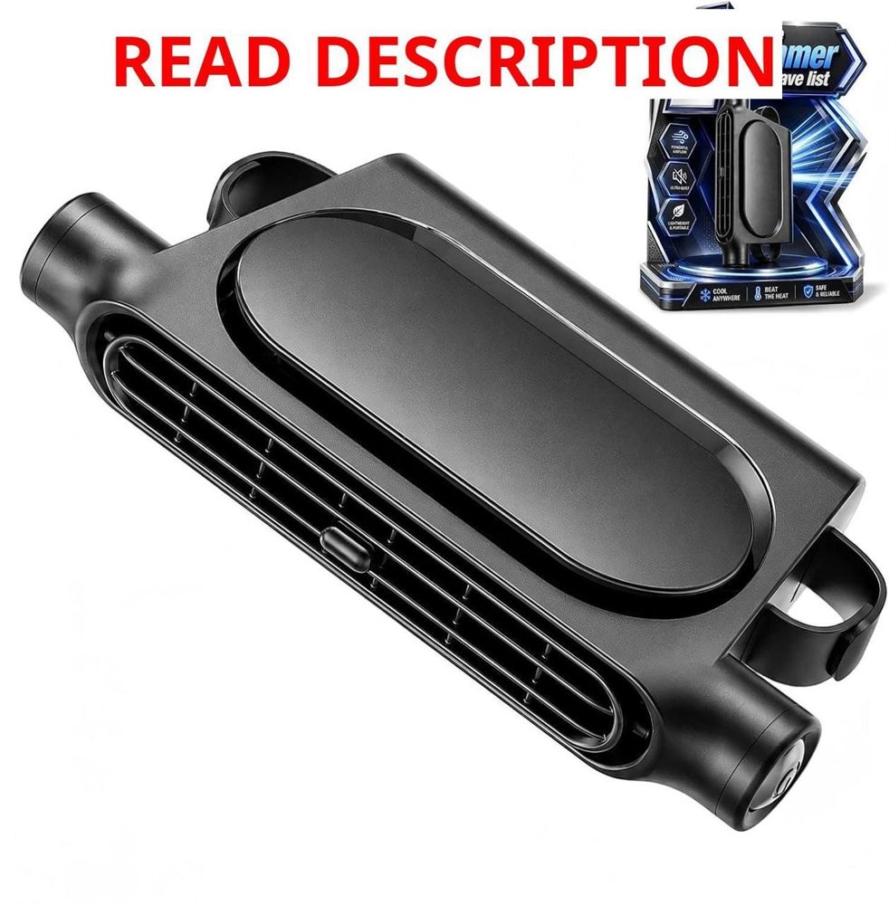 Car Seat Fan for Backseat USB Vent (Black)
