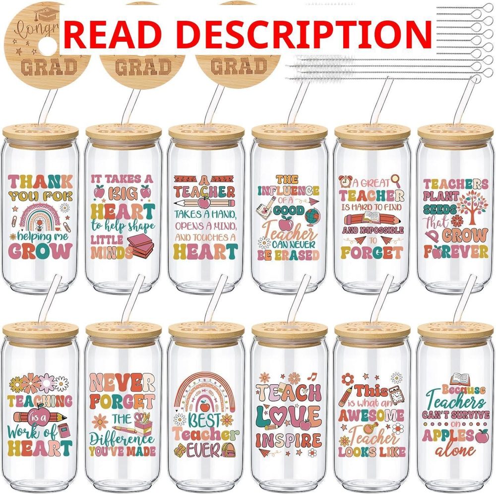 Tioncy 12 Pcs End-of-Year Teacher Gifts Cups