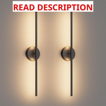 Black Wall Sconce Set (2) 3000K LED light