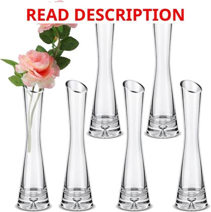 Lallisa 6 Pcs Glass Bud Vases   7.87"}