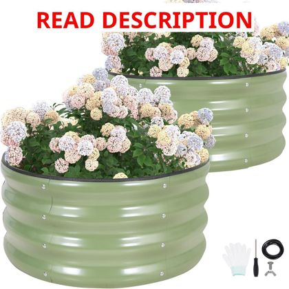 G GOOD GAIN Round Garden Bed Planter Boxes
