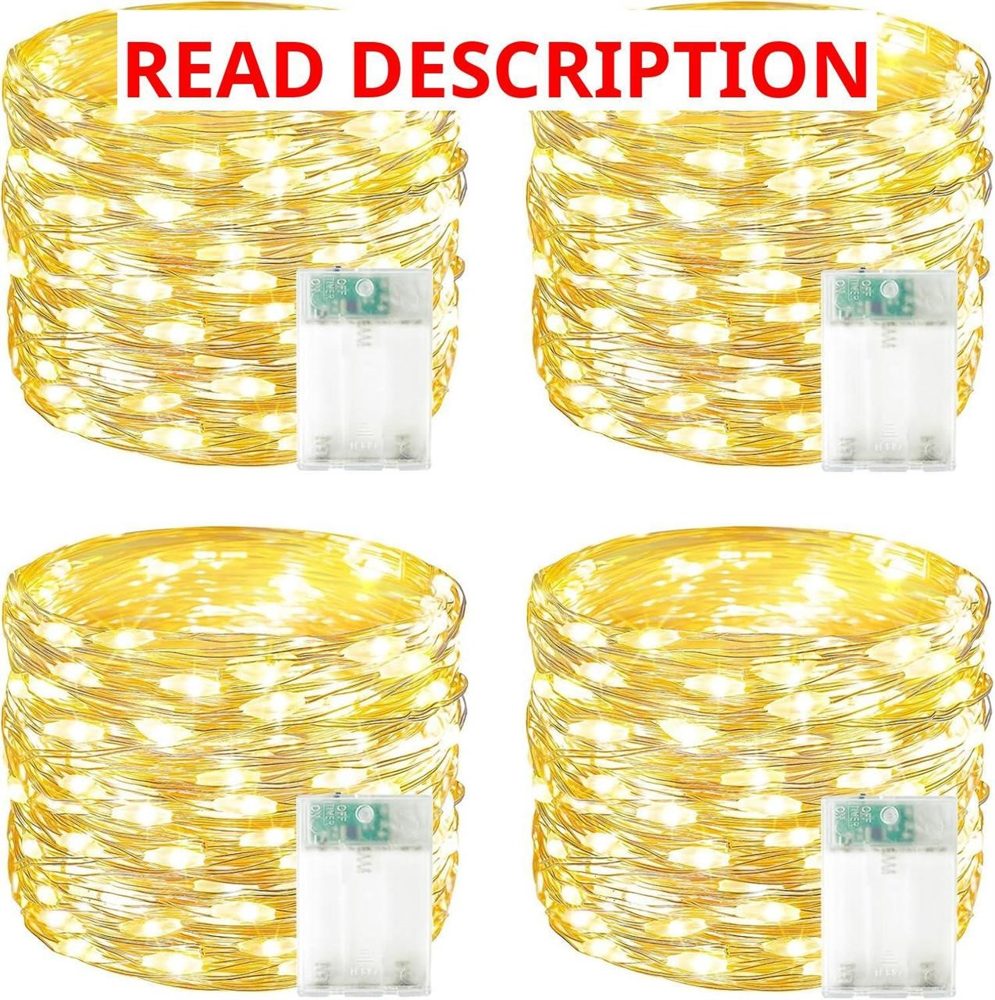 4 Pack 60 LED Fairy Lights Battery 20FT