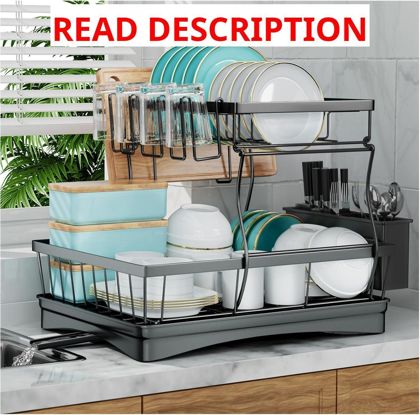 Large Dish Drying Rack 2-Tier Detachable