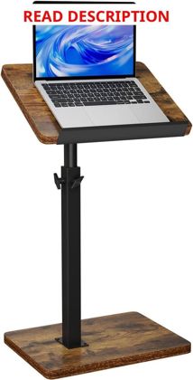 IBUYKE C-Shaped Side Table Adjustable Brown