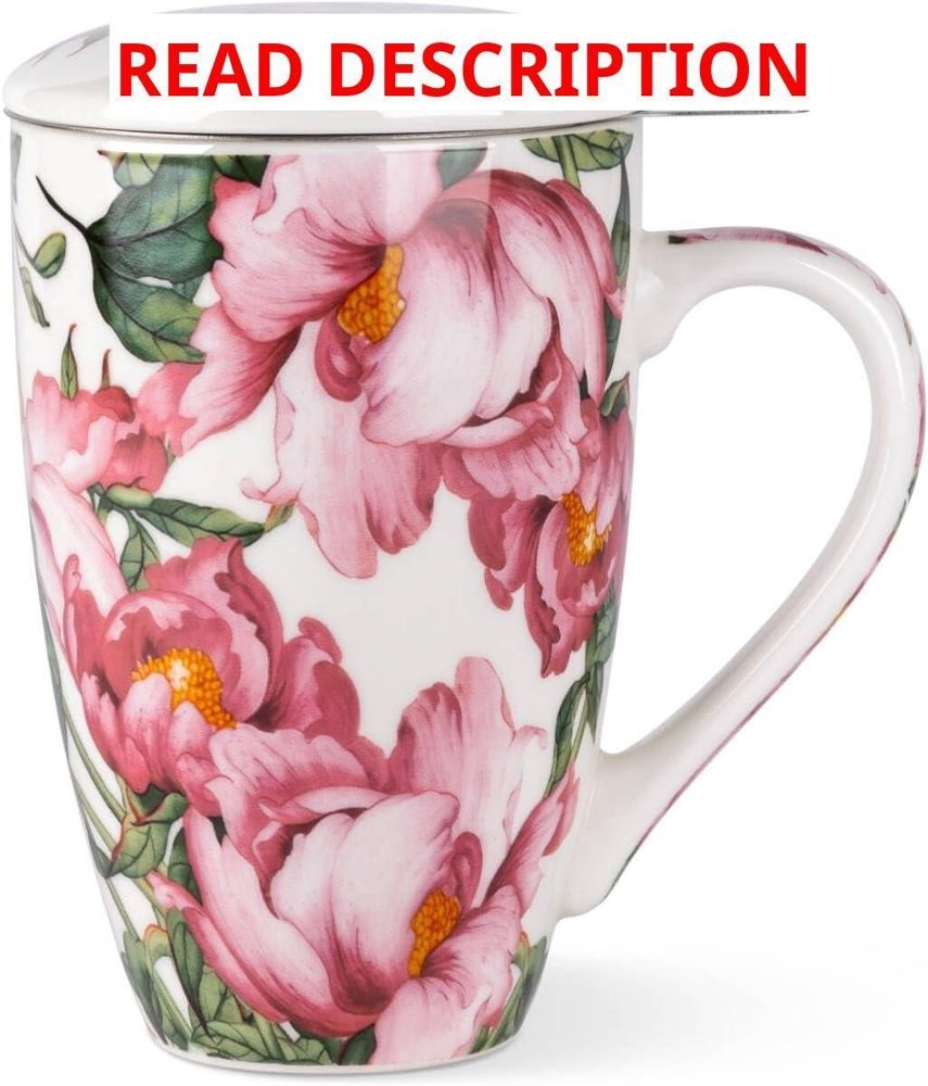 AmorArc 18oz Tea Mug with Infuser Lid