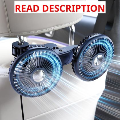 Dual Head Backseat Car Fan USB 5V/12V/24V