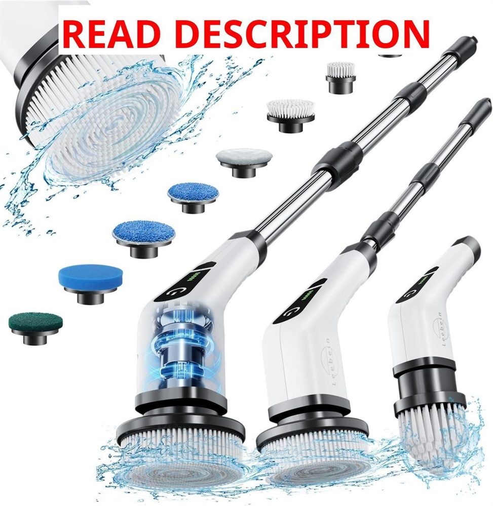 Leebein Electric Spin Scrubber: Cordless Heads