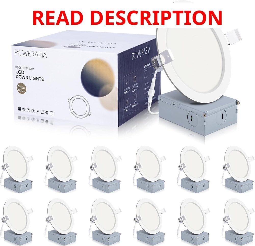 12 Pack 6" Ultra-Thin LED Recessed Light