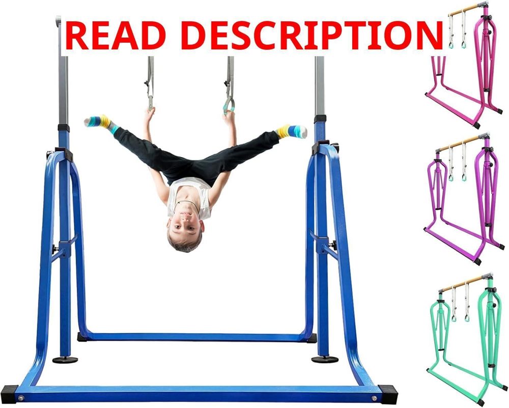 Foldable Gymnastics Bar with Rings 3 5'