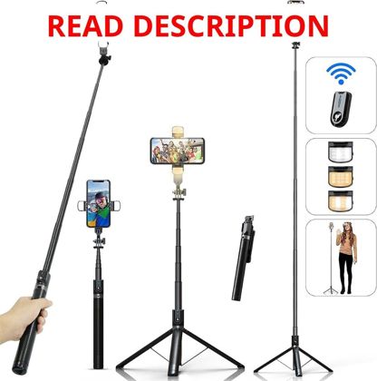 ASHINER Selfie Stick Tripod with Remote Lights