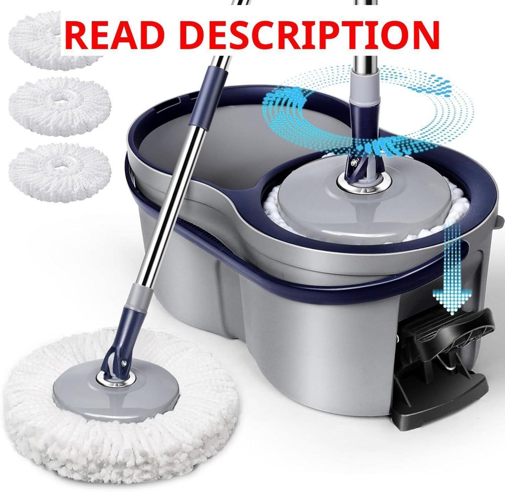 Masthome EasyWring Spin Mop Set w/ 3 Pads