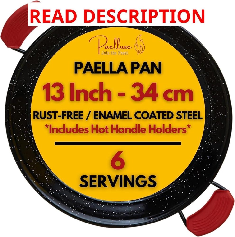 Paelluxe Paella Pan   Enamelled Skillet 13"