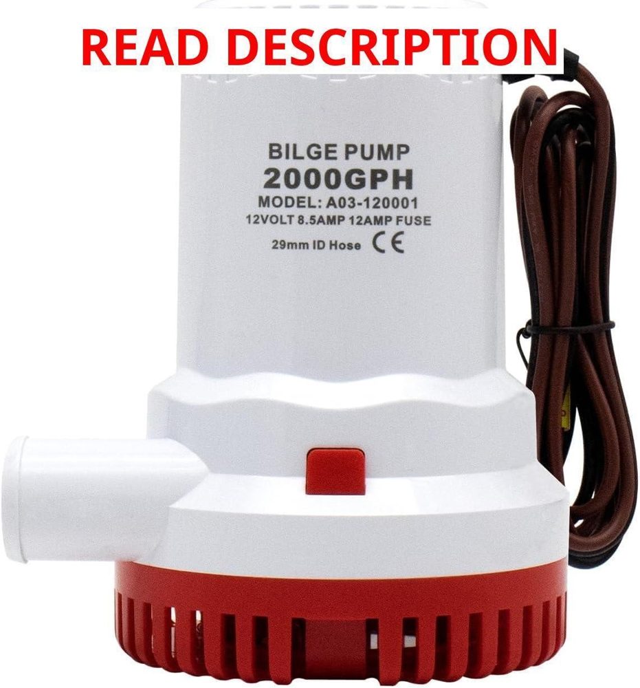 12V 2000 GPH Bilge Pump Submersible