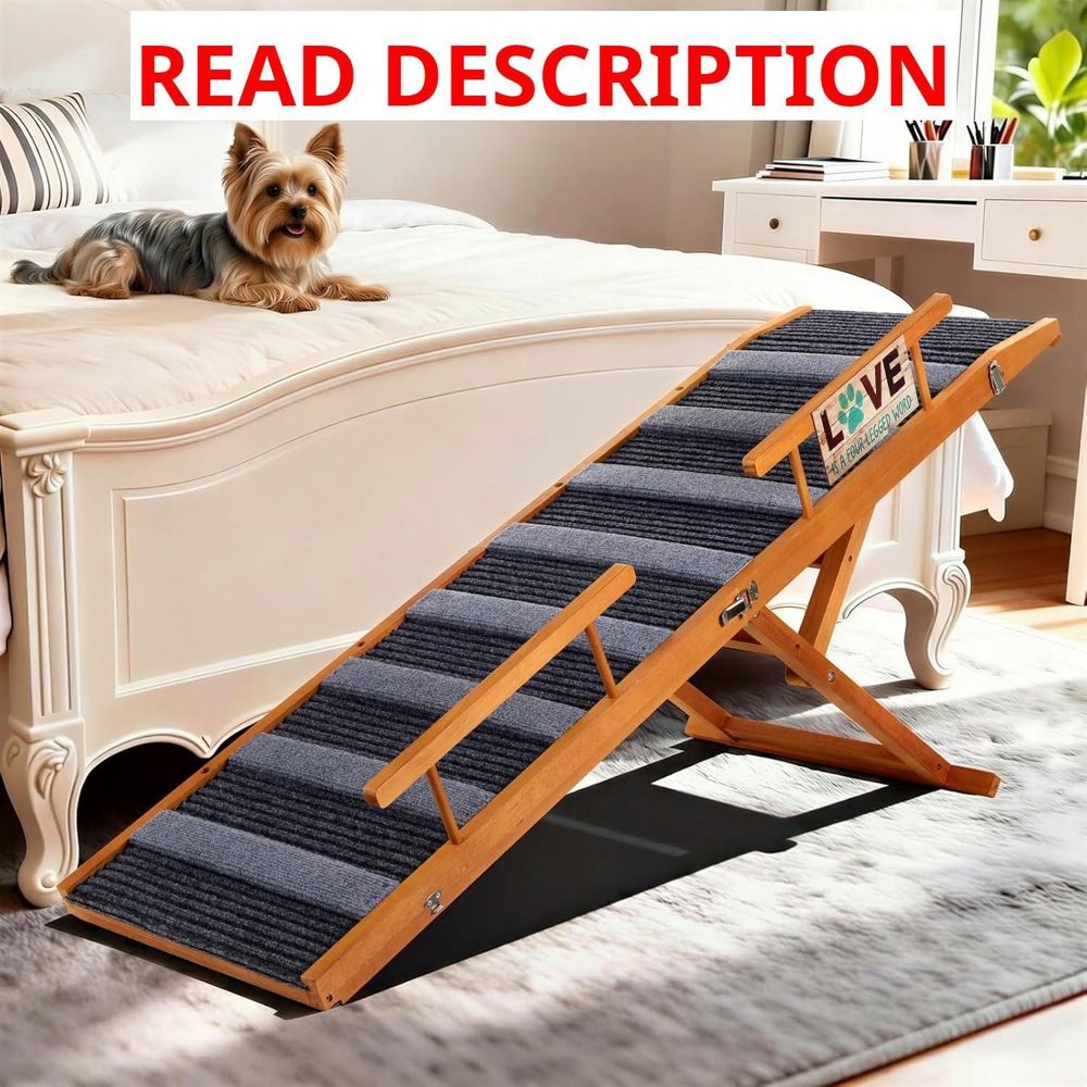 Pawaboo 57" Foldable Dog Ramp Walnut
