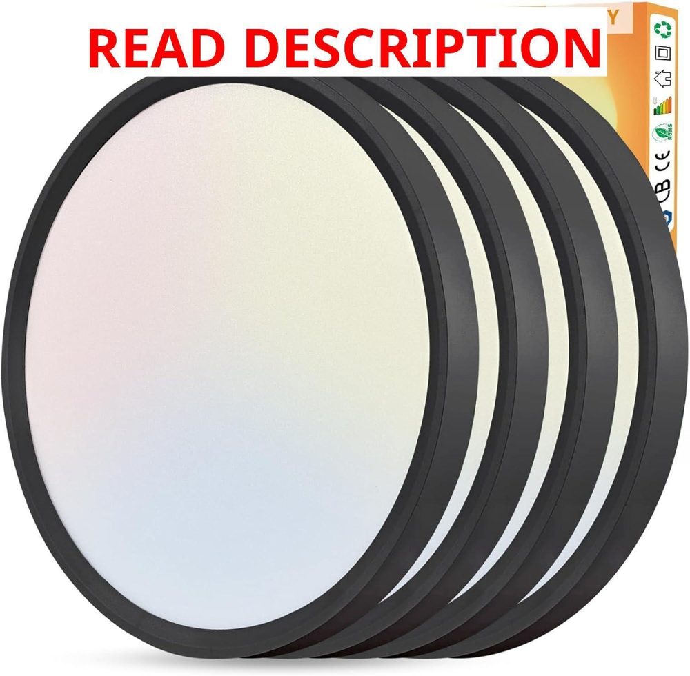 LED Ceiling Light Flush Mount 32W 3480LM Black