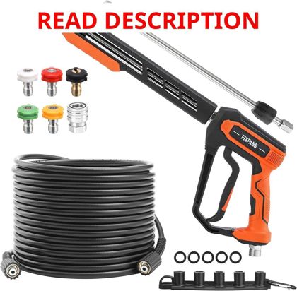 FIXFANS Pressure Washer Gun & Hose 50FT