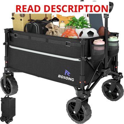 ROSONG Collapsible Wagon Cart 120L Black