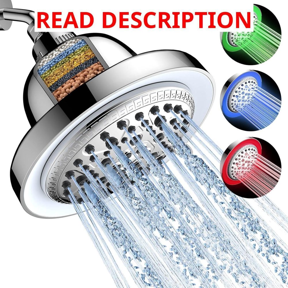FEELSO Filtered LED Shower Head 7 Modes