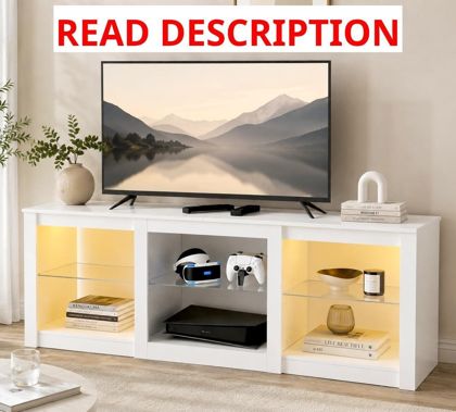 WLIVE LED TV Stand for 65-70 inch TV White