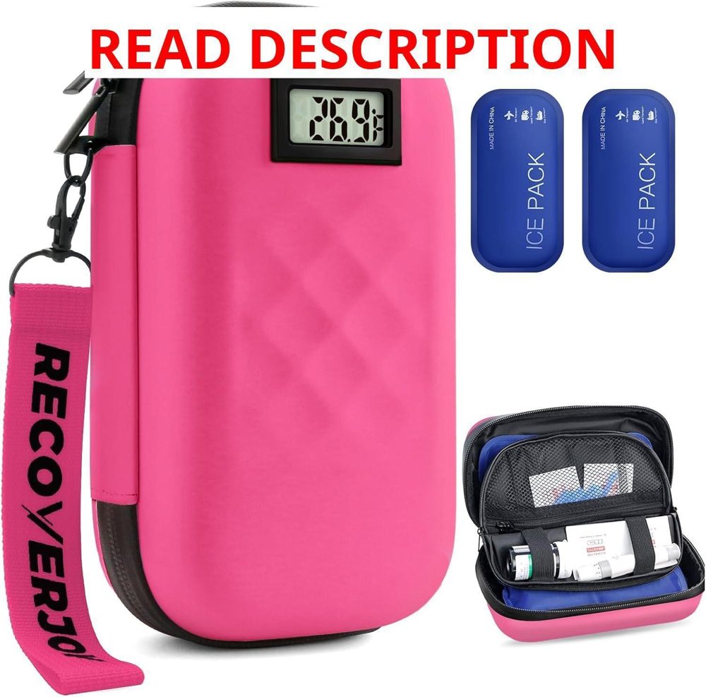 TSA Insulin Cooler Travel Case Rose Red