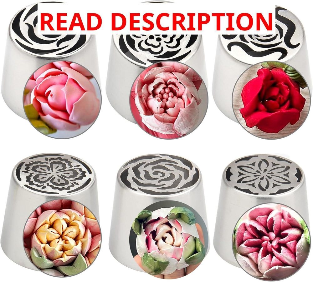 6Pcs Jumbo Russian Piping Tips Set (XXL)