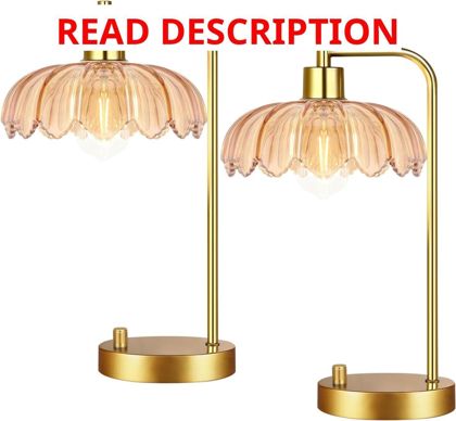 ILLMTW Glass Table Lamps Dimmable Bedside Set