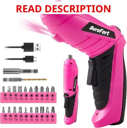 Durofort Pink Cordless Screwdriver Set