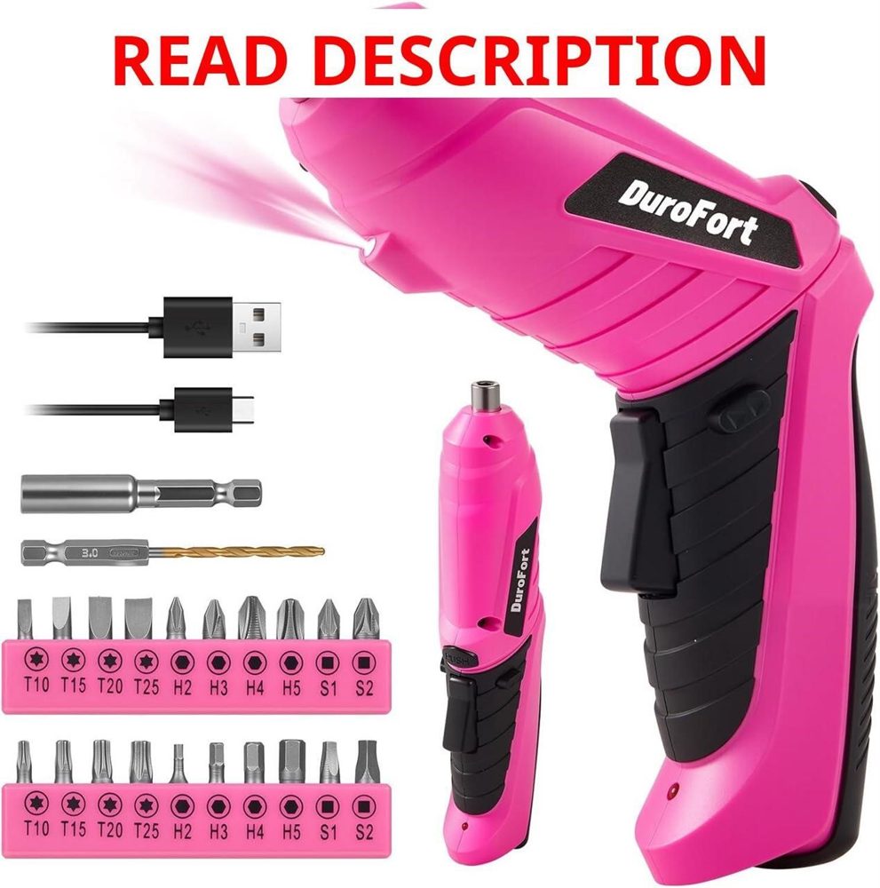 Durofort Pink Cordless Screwdriver Set