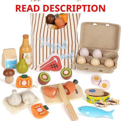 Lehoo Castle Wooden Play Food Sets for Kids